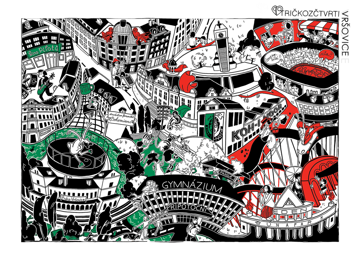 Pohlednice s motivem Vršovic