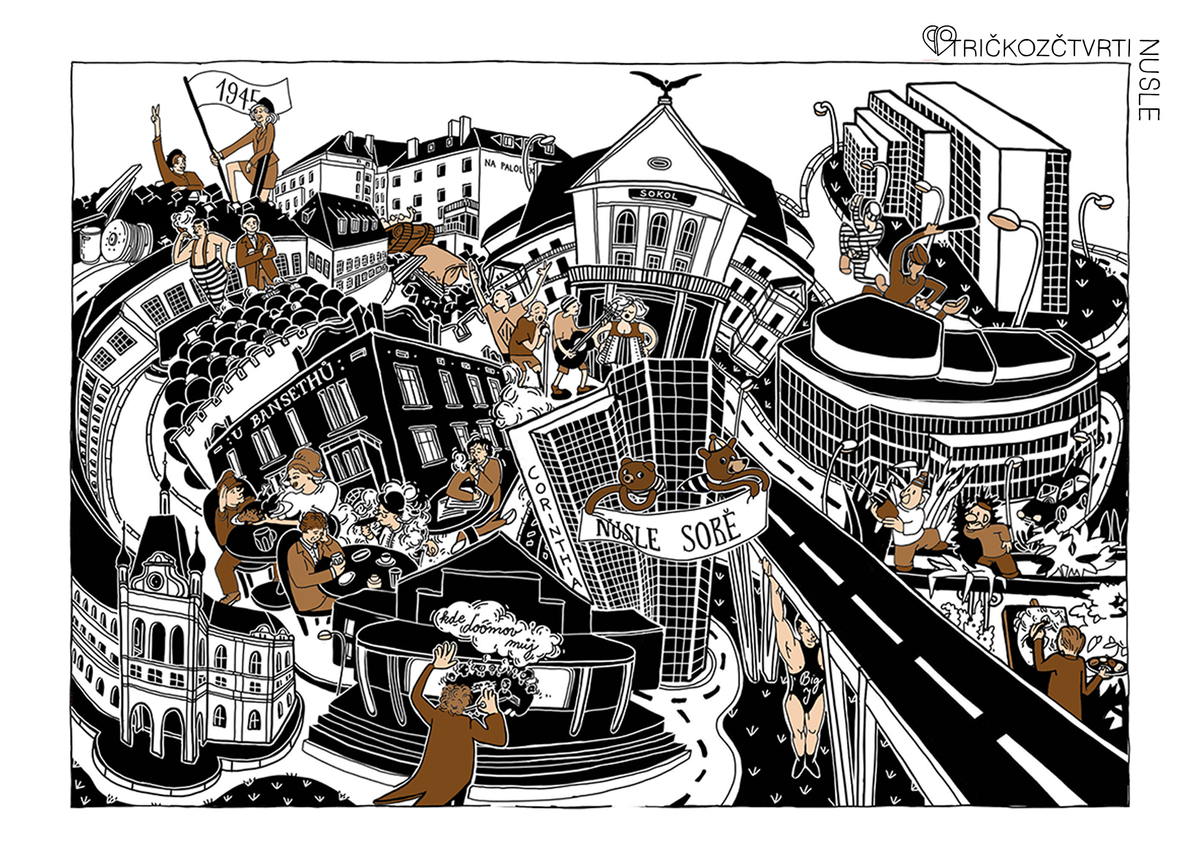 Pohlednice s motivem Nuslí