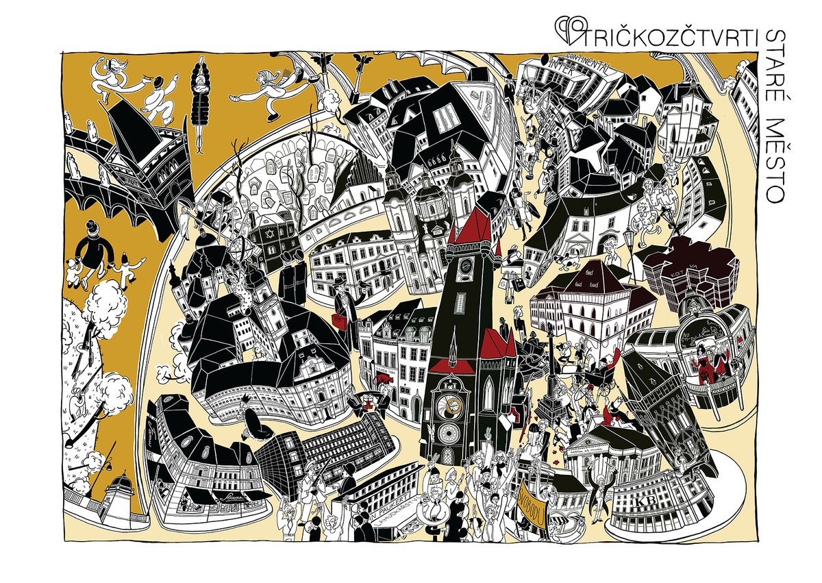 Pohlednice s motivem Starého Města